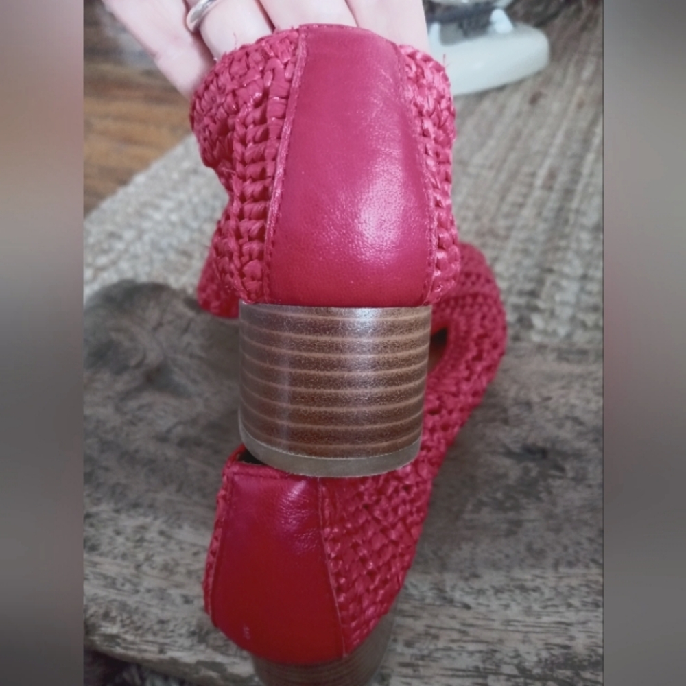 Miista Pink Woven Heels - Picture 2 of 5